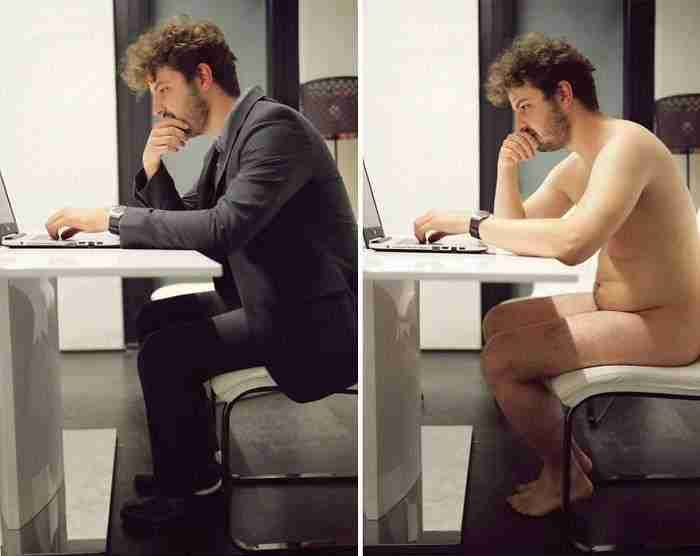 German Photographer Shoots Real People Doing Everyday Tasks Without Clothes, And Here's Why (NSFW)