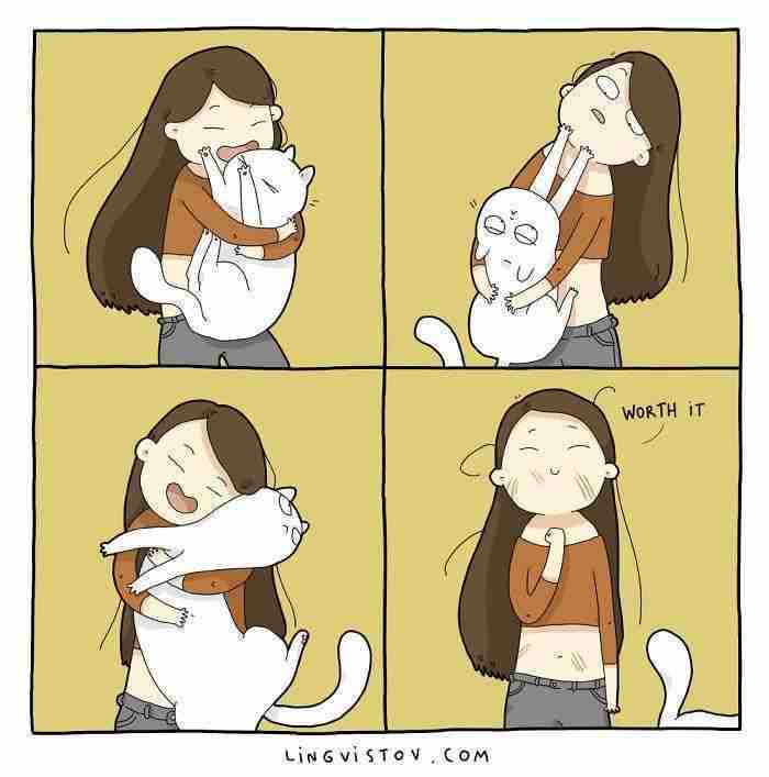 I Illustrate What It's Like To Live With A Cat In 18 Comics