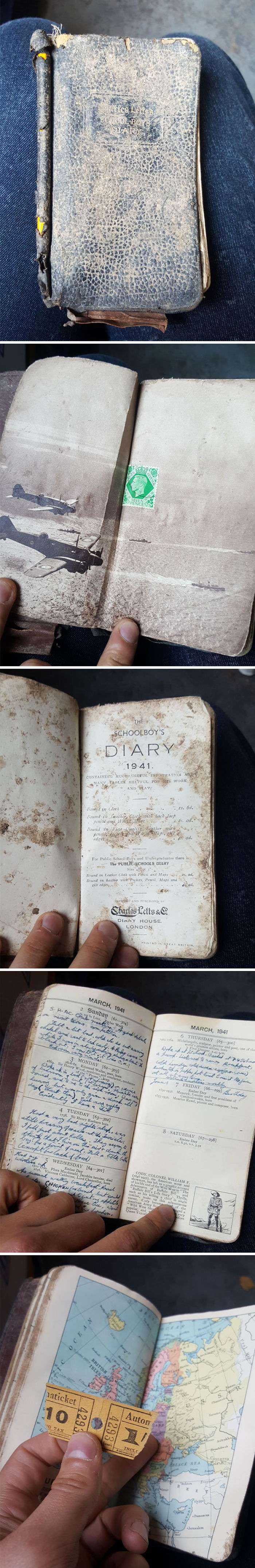 Mi amigo trabaja en reciclaje. Encontró este diario de 1941 lleno de escritos