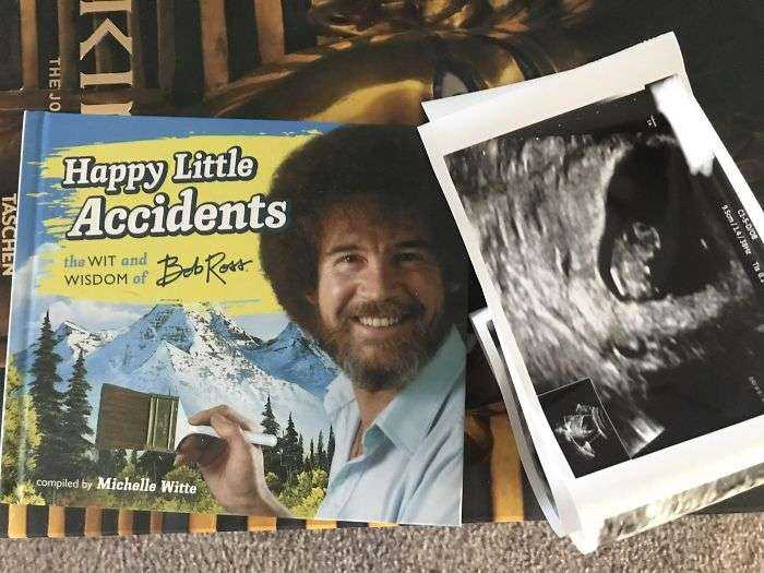 Mi esposa me ha dado este libro de Bob Ross con esta foto dentro