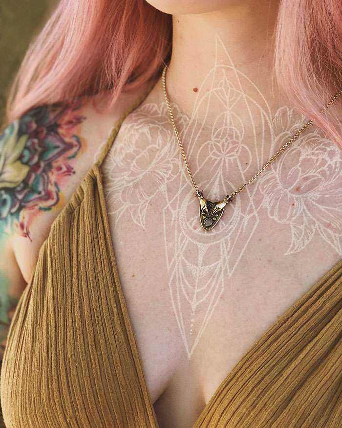 30 White Tattoo Designs That Look Like Magic Runes