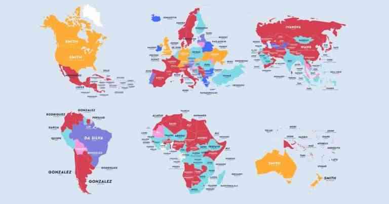 El Mapa Que Muestra Cuáles Son Los Apellidos Más Comunes En Cada País 1811