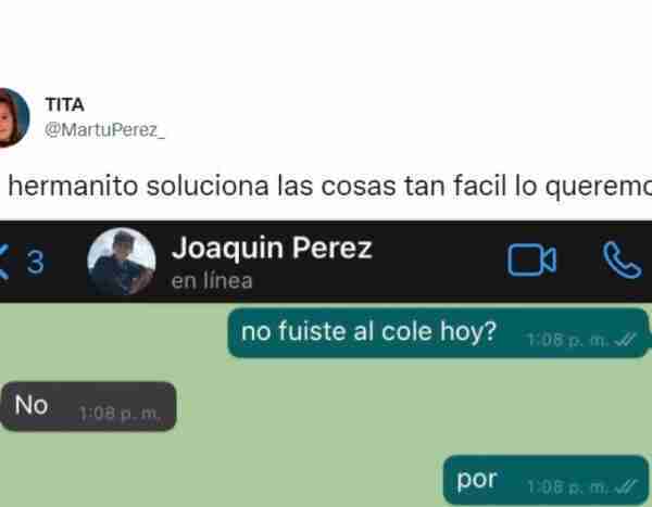 El motivo viral por el que un chico decide no ir al colegio