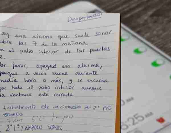 La surrealista respuesta a un vecino que se quejaba de una alarma: «suena durante media hora o más»