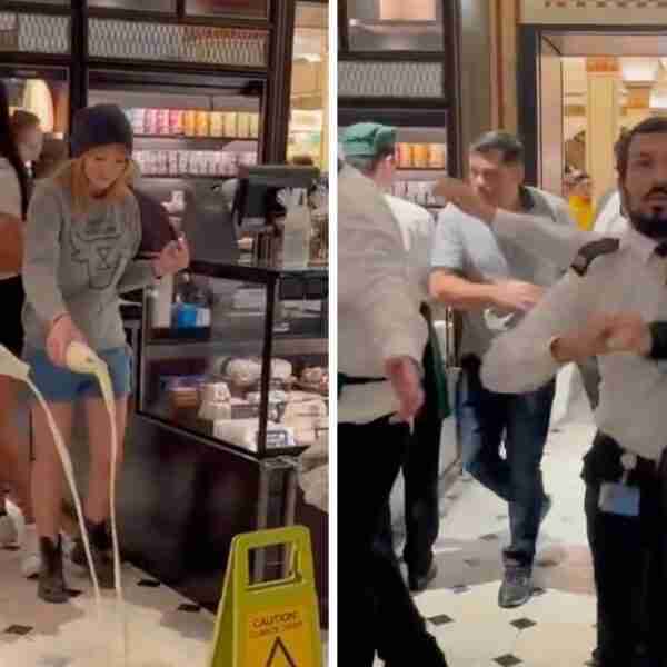 Activistas veganos vaciaron botellas de leche en un local en protesta: “Estamos en emergencia animal”