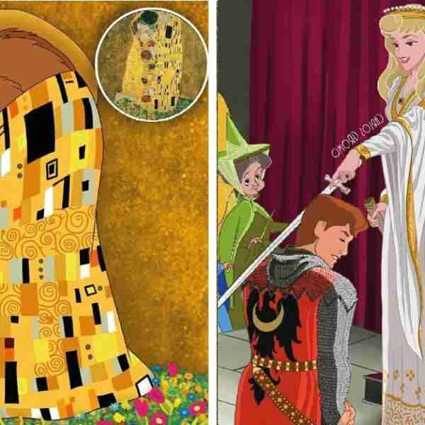 18 ilustraciones que combinan grandes obras de arte con personajes de Disney