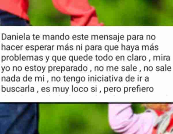 El vergonzoso mensaje de un padre a una madre con el que renuncia a su hija: «Es lo que siento»