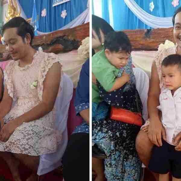 Padre soltero se vistió de mujer para no dejar a sus pequeños solos el Día de las Madres. Los apoya