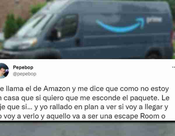 La peculiar forma de un repartidor de esconder el paquete de su cliente que triunfa en Twitter