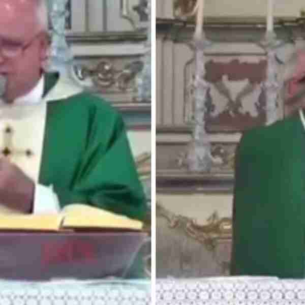 Loro entró a una iglesia e intentó tomarse el vino del sacerdote en plena misa. Se acercó como pudo