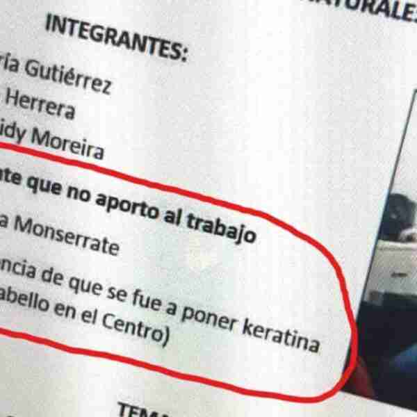 Alumnas expusieron a compañera que no aportó nada en su trabajo grupal. La captaron en la peluquería
