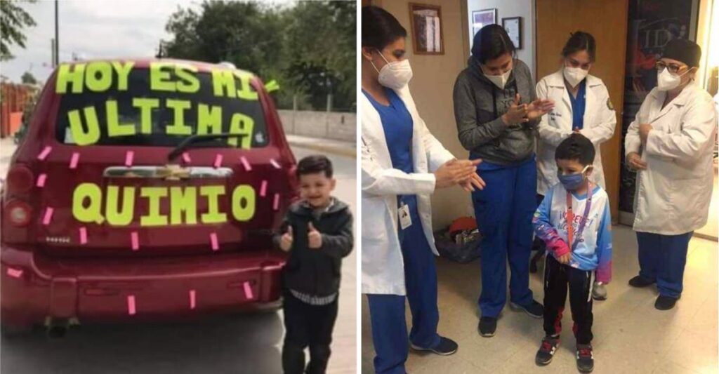 Child conquers leukemia and marks his last chemotherapy with a joyous celebration, honoring his bravery as a true warrior.