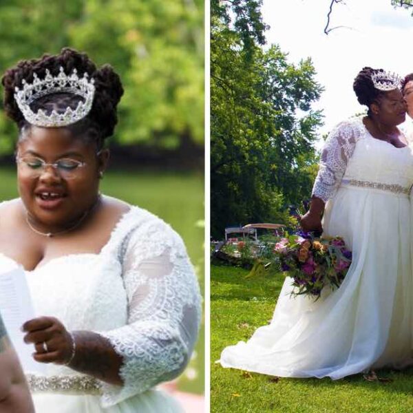 Lesbian couple ties the knot in an intimate ceremony after their parents decline to attend, proving they only need each other.