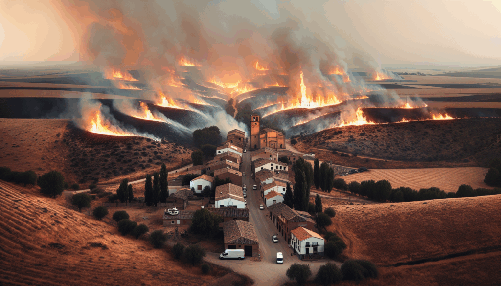 Incendio incontrolado en Toledo: Confinamiento total en un pueblo y evacuación de 60 vecinos de una urbanización
