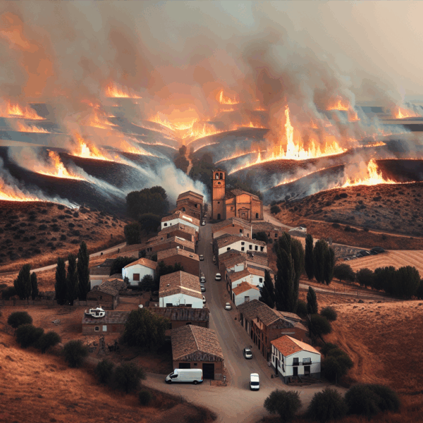 Incendio incontrolado en Toledo: Confinamiento total en un pueblo y evacuación de 60 vecinos de una urbanización